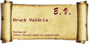 Bruck Valéria névjegykártya